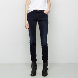 Acne Studios Women Blue Mid Rise Flex Basement Skinny Stretch Jeans Size 26